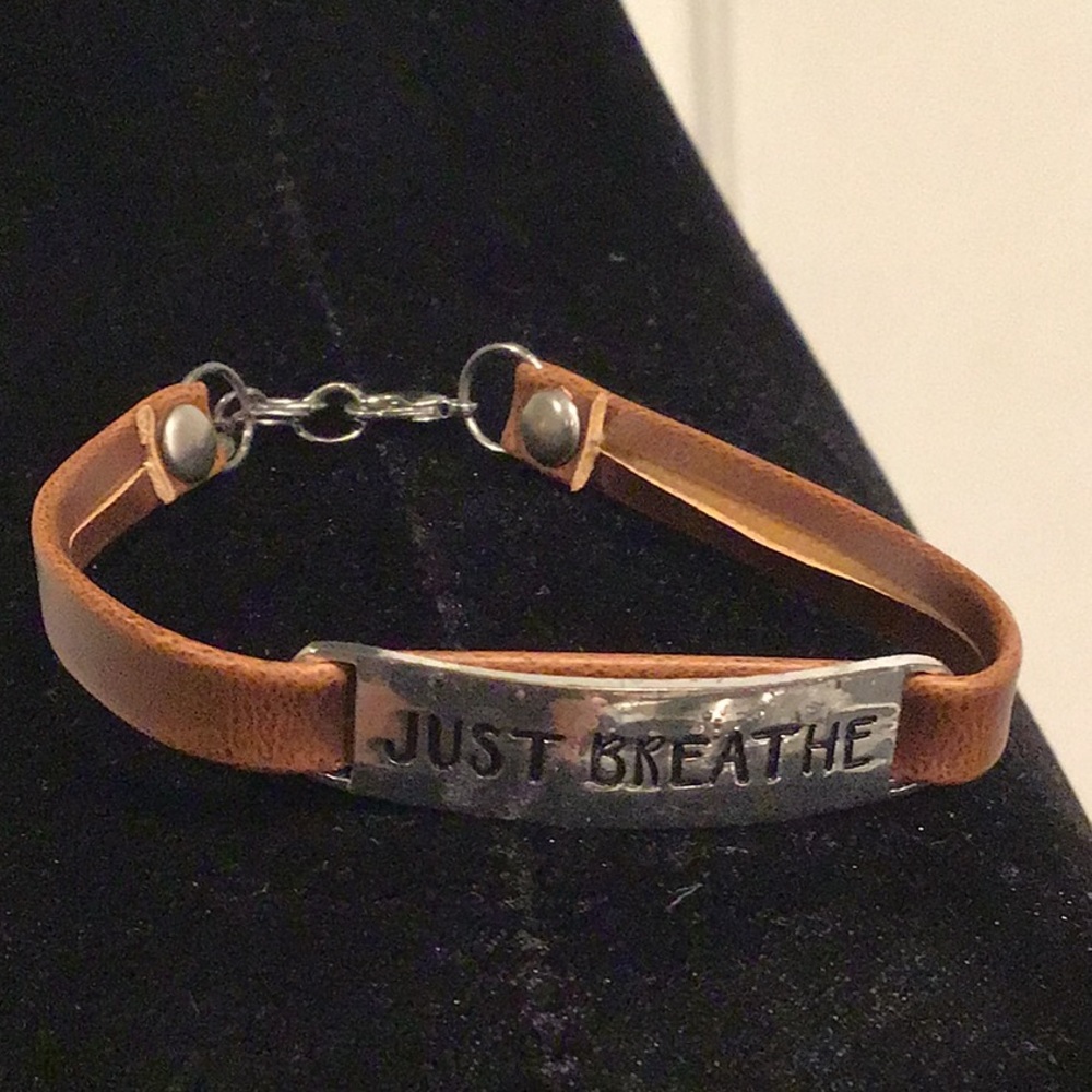 Just breathe leather bracelet